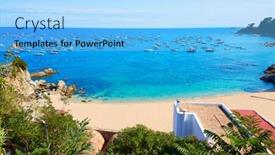  Presentation with rizal in spain - PPT theme featuring calella de parafrugell in costa brava of girona at catalonia spain background and a light blue colored foreground