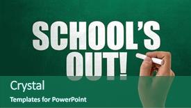  Presentation with school - Theme having school's background and a ocean colored foreground