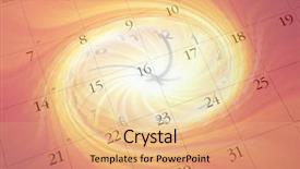  Presentation with clock - Colorful slide deck enhanced with calendar and clock time passing backdrop and a coral colored foreground