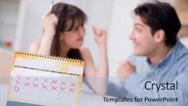  Presentation with family planning - Beautiful theme featuring calendar children - young family in pregnancy planning backdrop and a light blue colored foreground