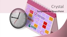  Presentation with planning - Colorful presentation theme enhanced with calendar-concept-for-planning-purposes backdrop and a coral colored foreground
