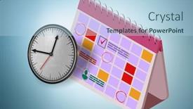  Presentation with planning - PPT layouts with calendar-concept-for-planning-purposes background and a light blue colored foreground