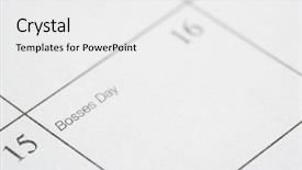  Presentation with displaying - Presentation theme featuring calendar displaying bosses day background and a white colored foreground