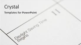  Presentation with displaying - Presentation design consisting of calendar displaying daylight savings time background and a white colored foreground