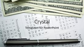  Presentation with pen - Beautiful theme featuring calendar glasses pen and dollads backdrop and a sky blue colored foreground