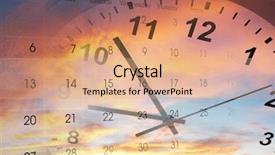  Presentation with clock - Cool new theme with calendar in bright sky time backdrop and a coral colored foreground