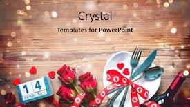  Presentation with table setting - Slides having calendar invites - valentines day table place setting background and a coral colored foreground