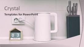  Presentation with knives - Slide set consisting of calendar-made-from-wooden-cubes background and a lemonade colored foreground