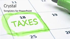  Presentation with taxes - PPT layouts consisting of calendar mark with taxes background and a sky blue colored foreground