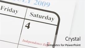  Presentation with 4th july - Slide set consisting of calendar page showing 4th background and a white colored foreground