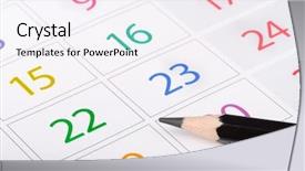  Presentation with page - PPT theme having calendar page with colorful date background and a  colored foreground