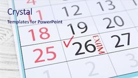  Presentation with exam - Audience pleasing slide deck consisting of calendar page with date reminder backdrop and a sky blue colored foreground