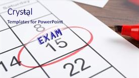  Presentation with exam - Cool new presentation with calendar page with date reminder backdrop and a sky blue colored foreground