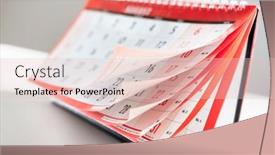  Presentation with book turning pages - PPT theme enhanced with calendar-showing-months-and-dates background and a lemonade colored foreground