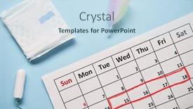  Presentation with cotton - Cool new slide set with calendar-with-cotton-tampons backdrop and a sky blue colored foreground