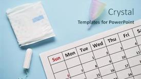  Presentation with cotton - Beautiful slide set featuring calendar-with-cotton-tampons backdrop and a sky blue colored foreground