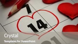  Presentation with rose flower - Audience pleasing presentation theme consisting of calendar with date of february backdrop and a gray colored foreground