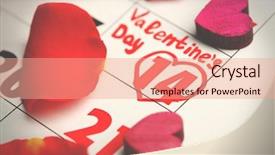  Presentation with rose flower - Cool new theme with calendar with date of february backdrop and a coral colored foreground
