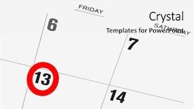  Presentation with friday - Slides enhanced with calendar with friday the thirteenth background and a white colored foreground