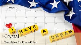  Presentation with martin luther king - Beautiful theme featuring calendar with marced martin luther backdrop and a yellow colored foreground