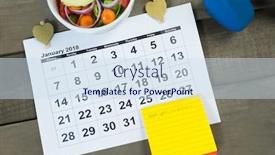  Presentation with new year - PPT theme consisting of calendar-with-new-year-resolution background and a sky blue colored foreground