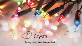 Presentation with december - PPT theme with calender - christmas lights and december calendar background and a lemonade colored foreground