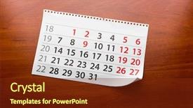  Presentation with page - Beautiful theme featuring calender - page from calendar lies backdrop and a tawny brown colored foreground