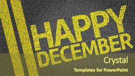  Presentation with road safety to security reduce - PPT layouts consisting of calender 2016 - happy december written background and a tawny brown colored foreground