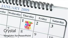  Presentation with january - PPT layouts with calender showing january 1 background and a sky blue colored foreground