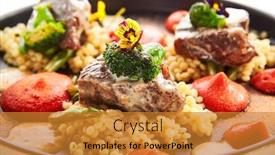  Presentation with couscous - Cool new slide set with calf-cheeks-with-ptitim-closeup backdrop and a gold colored foreground