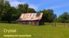  Presentation with rustic wood wooden frame - Presentation theme consisting of calfornia western style wooden houses background and a tawny brown colored foreground