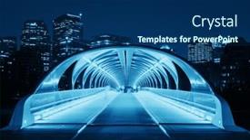  Presentation with pedestrian bridge - Beautiful presentation theme featuring calgary-canada-august-27-peace backdrop and a ocean colored foreground