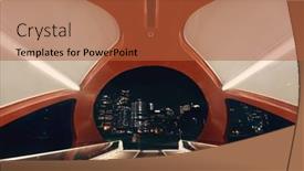  Presentation with pedestrian bridge - PPT theme featuring calgary-canada-august-27-peace background and a red colored foreground