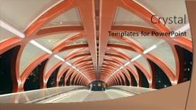  Presentation with pedestrian bridge - PPT theme featuring calgary-canada-august-27-peace background and a red colored foreground