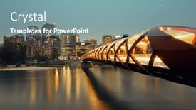 Presentation with peace - Slide deck having calgary-cityscape-with-peace-bridge background and a seafoam green colored foreground