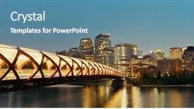  Presentation with cityscape - PPT theme consisting of calgary cityscape with peace bridge background and a  colored foreground