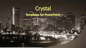  Presentation with cityscape manhattan bridge - Slide deck featuring calgary downtown cityscape with skyscraper background and a tawny brown colored foreground