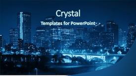  Presentation with skyscraper - Audience pleasing theme consisting of calgary downtown cityscape with skyscraper backdrop and a navy blue colored foreground