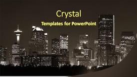 Presentation with night - PPT layouts with calgary-downtown-panorama-at-night background and a wine colored foreground
