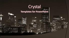 Presentation with gala night - Slide deck having calgary downtown panorama at night background and a wine colored foreground