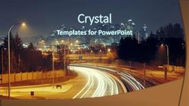  Presentation with light - Beautiful PPT layouts featuring calgary downtown with light trails backdrop and a ocean colored foreground