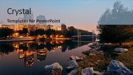  Presentation with canada - Slide deck consisting of calgary prince's island background and a light blue colored foreground