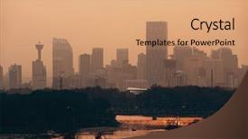  Presentation with canada - Slide deck enhanced with calgary skyline silhouette in alberta background and a  colored foreground