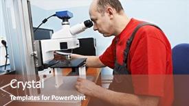  Presentation with industrial - Slides enhanced with calibrate - industrial worker in uniform checking background and a tawny brown colored foreground