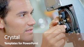  Presentation with calibrate - Audience pleasing PPT layouts consisting of calibrate - man adjusting cog backdrop and a coral colored foreground