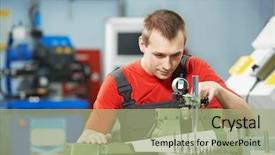  Presentation with quality of life at work - PPT layouts enhanced with cement for construction work background and a coral colored foreground.