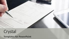  Presentation with experience - Beautiful slides featuring survey phone - business woman filling gusest experience backdrop and a light gray colored foreground