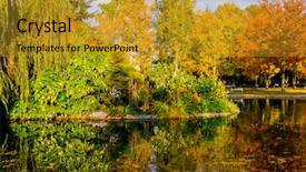  Presentation with fall colors - Presentation theme having california fall colors - autumn in the park background and a  colored foreground