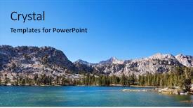  Presentation with beautiful mountains river lake sky nature - Presentation theme enhanced with california fall colors - beautiful nature scene in autumn background and a light blue colored foreground