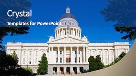  Presentation with capitol - Amazing PPT theme having california flag - capitol building in sacramento backdrop and a ocean colored foreground
